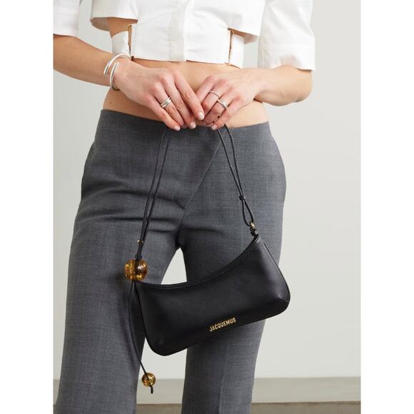 JACQUEMUS LEATHER BLACK SHOULDER BAG PURSE AUTHENTIC - Picture 3 of 15